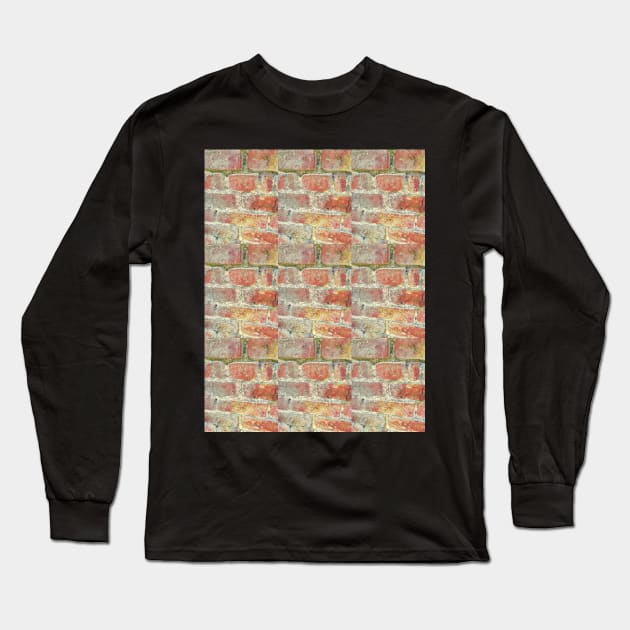 Red Brick Wall Long Sleeve T-Shirt by Alchemia